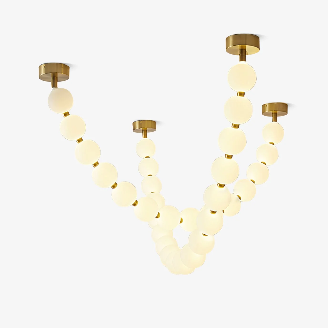Lustra de Cristal Vicariel con Esferas de Perlas y Collar