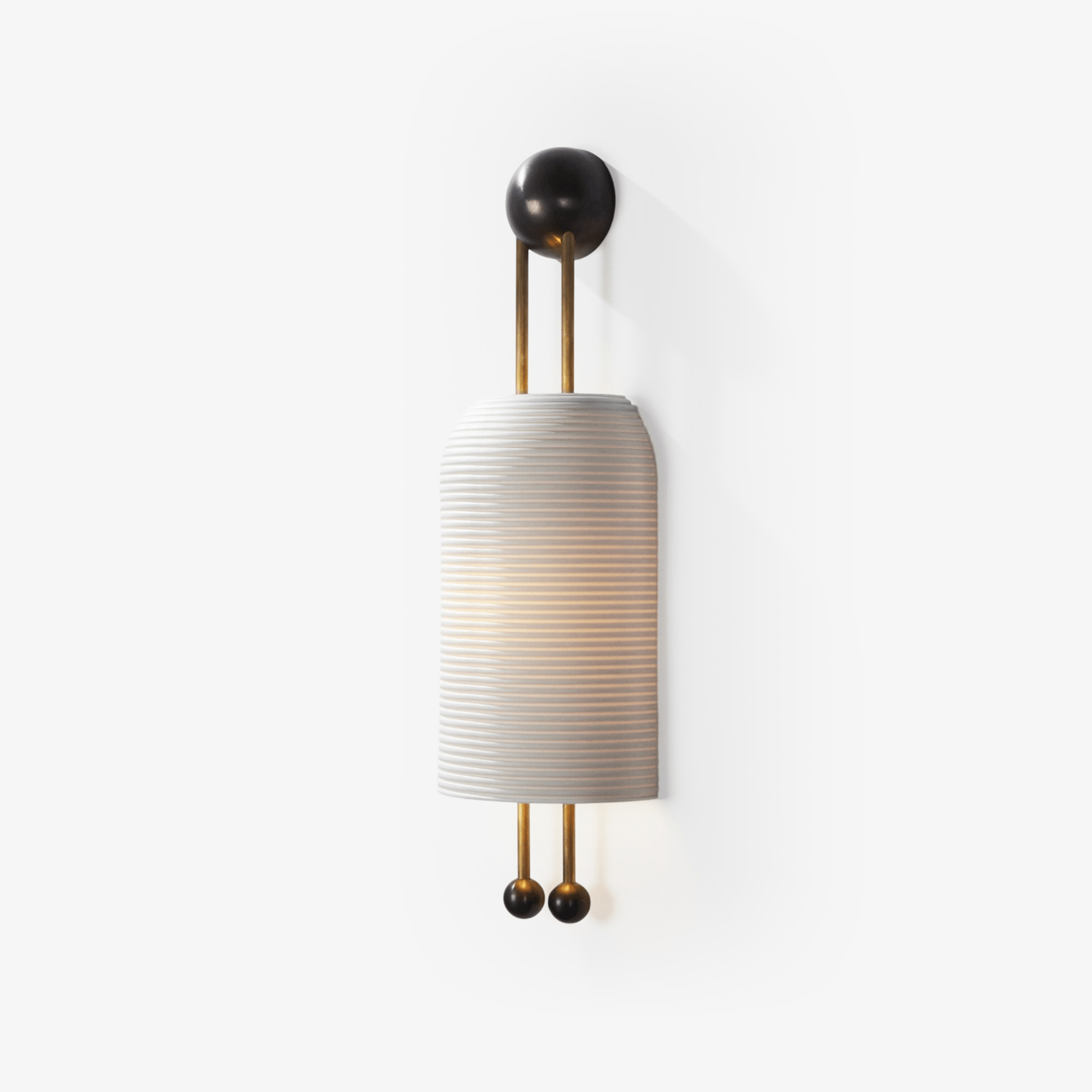 Lustra Aplique de pared Vidrio Opalino Pantalla Latón Varilla