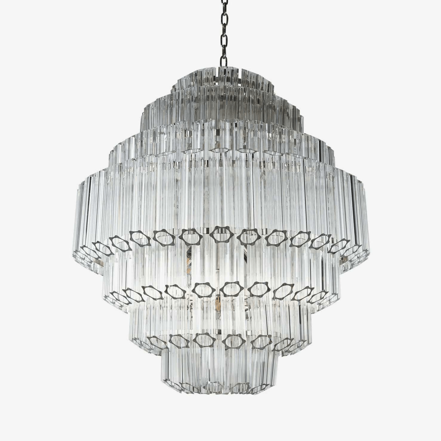 Aurora Araña De Luces Limpio Cristal Tubo Capas Grande Vintage