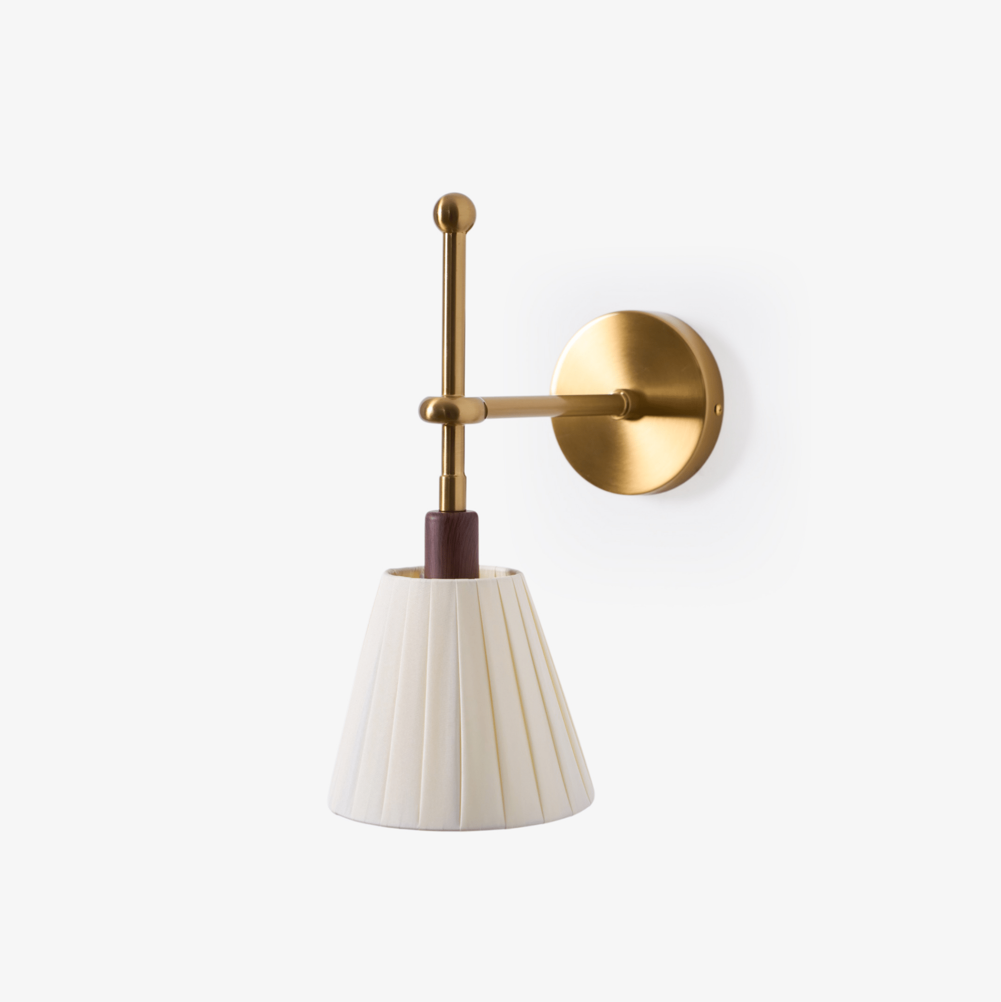 Lustra Aplique de pared Plisado Tela Brazo Madera Acento