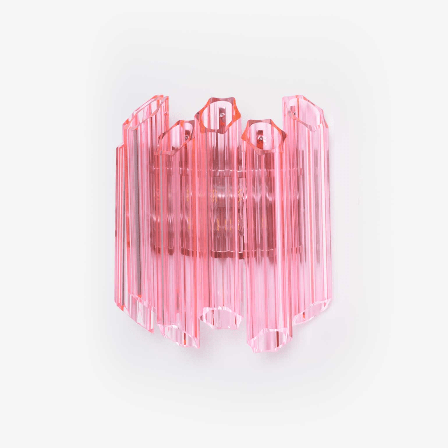 Aurora Aplique de pared Rosa Vidrio Murano Tubo Vintage