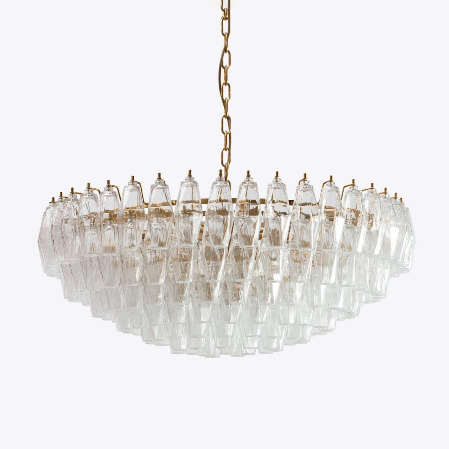 Aurora Lámparas de araña Cristal Murano Transparente Poliedro Vintage