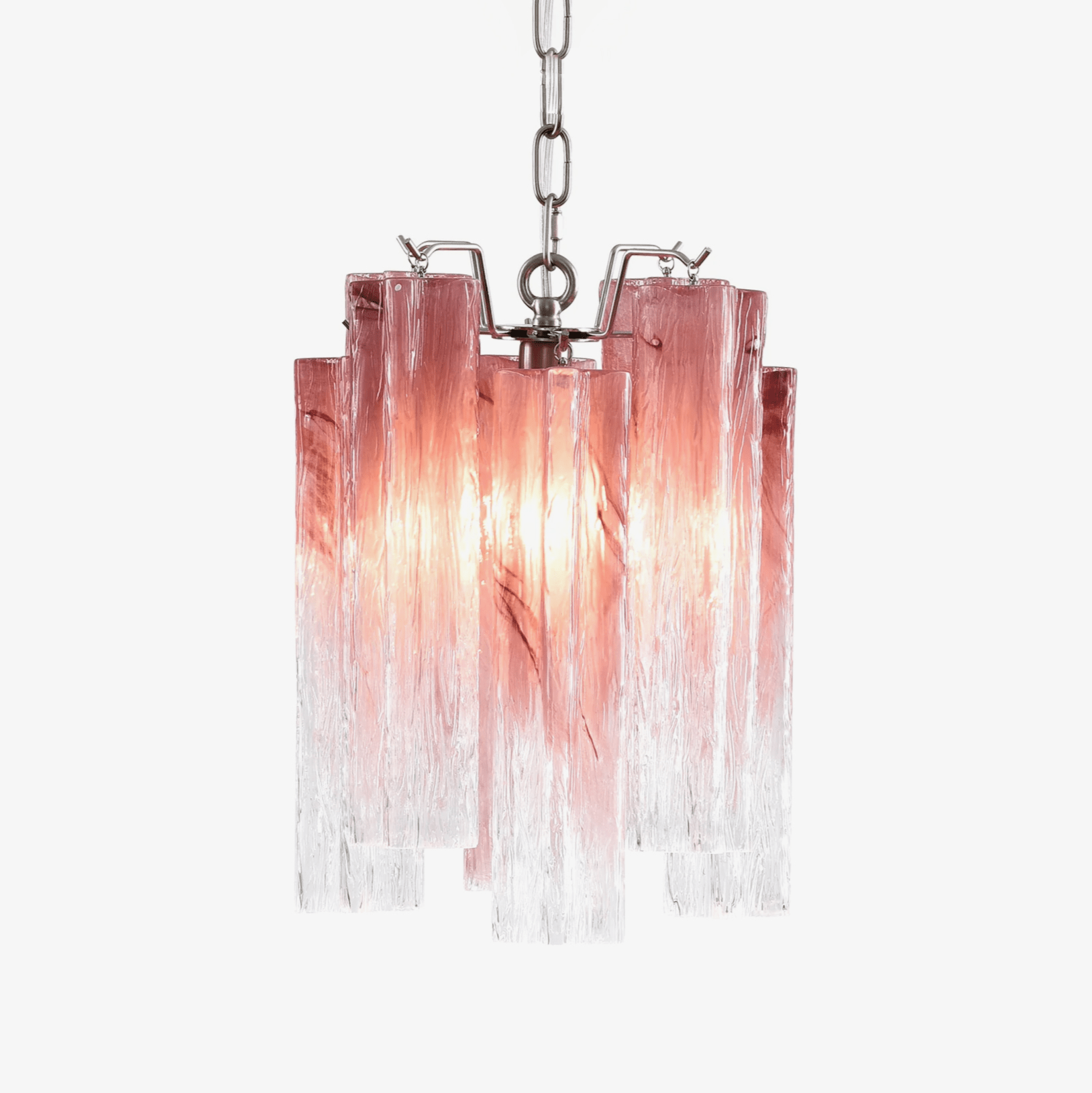 Aurora Araña De Luces Rosa Gradiente Murano Cristal