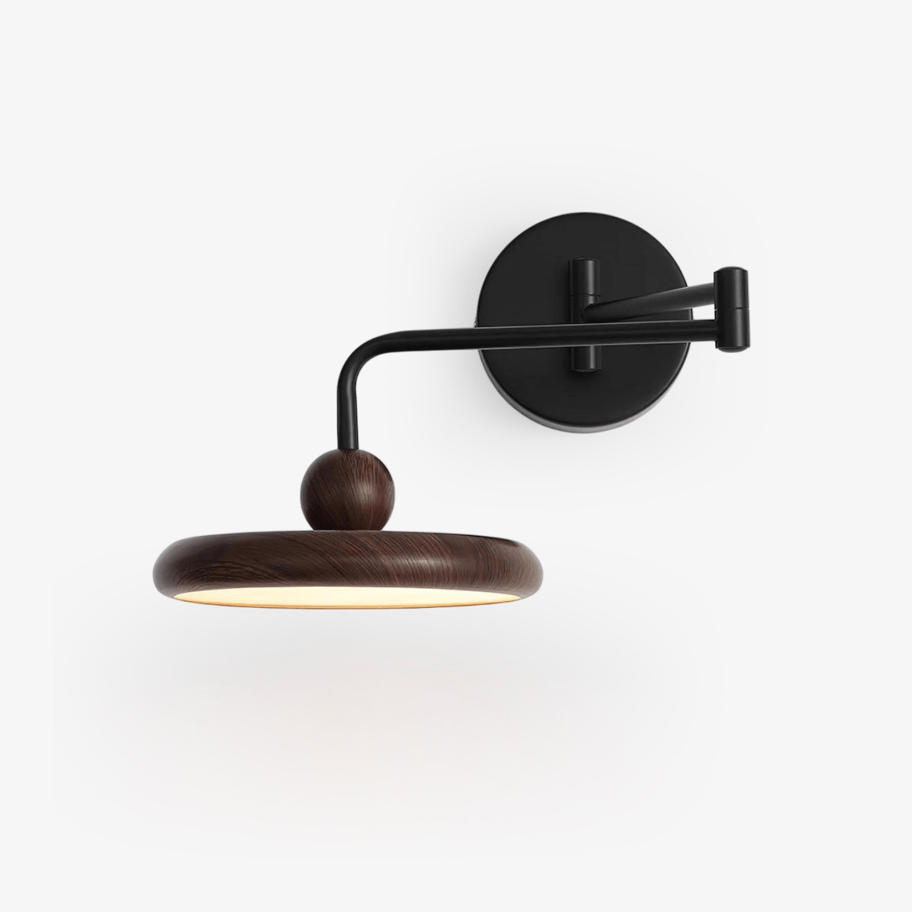 Kenshika Wandleuchte Braun Holz Schwarz Minimalistisch