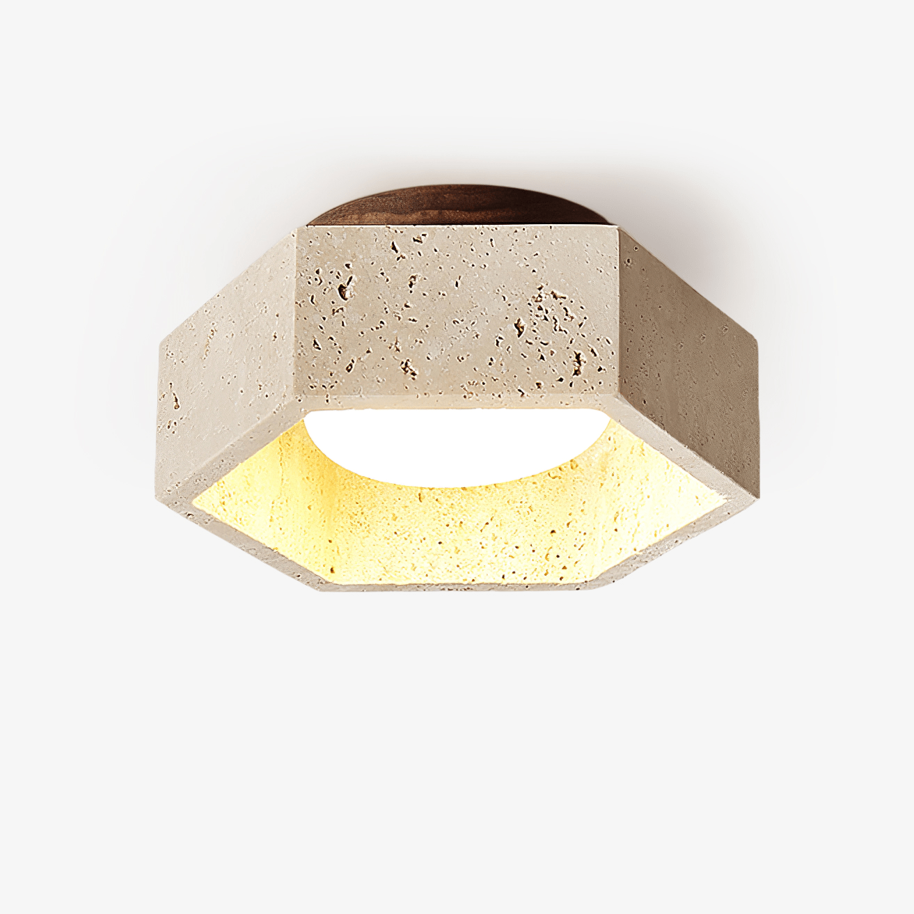 Hexara Luz de Techo Minimalista de Travertino