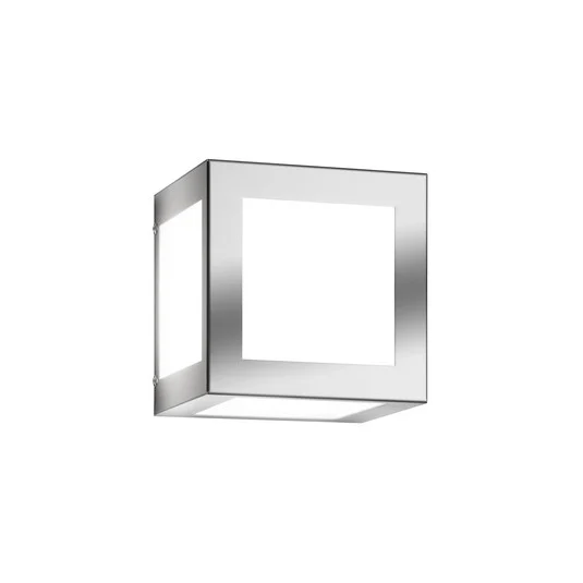 Aplique de exterior Cubo, acero inoxidable mate