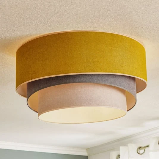 Lámpara de techo Pastell Trio Ø 60 cm mostaza/gris/gris claro