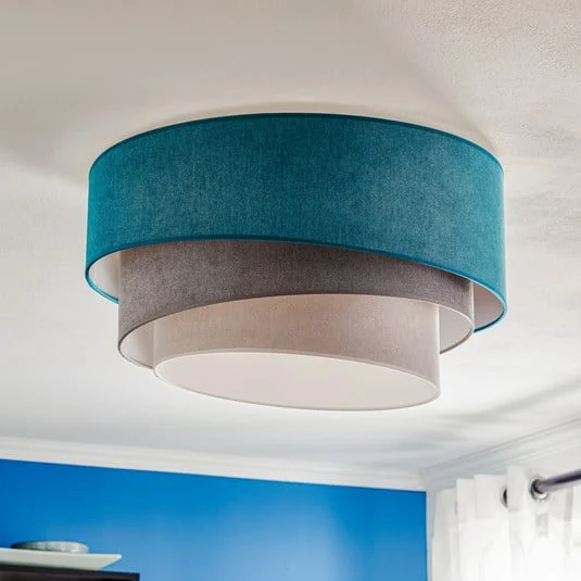 Lámpara de techo Pastell Trio 60 cm turquesa/gris/gris claro