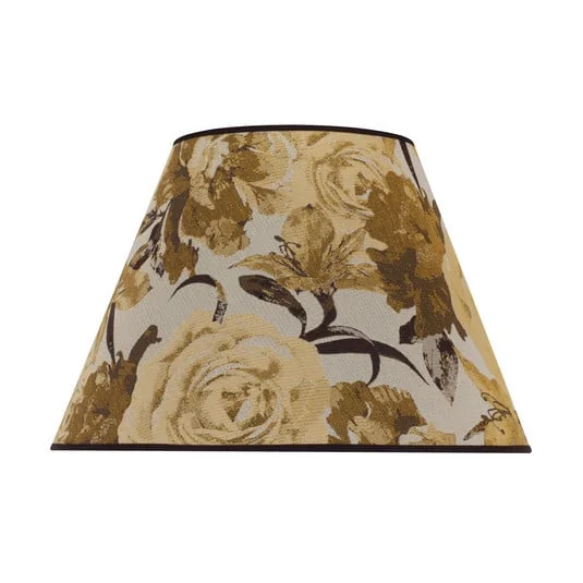 Pantalla de lámpara Sofia, altura 31 cm, estampado floral amarillo