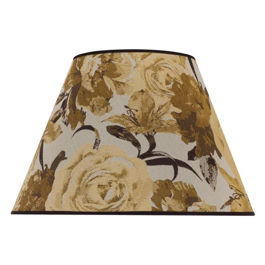 Pantalla de lámpara Sofia, altura 25 cm, estampado floral amarillo