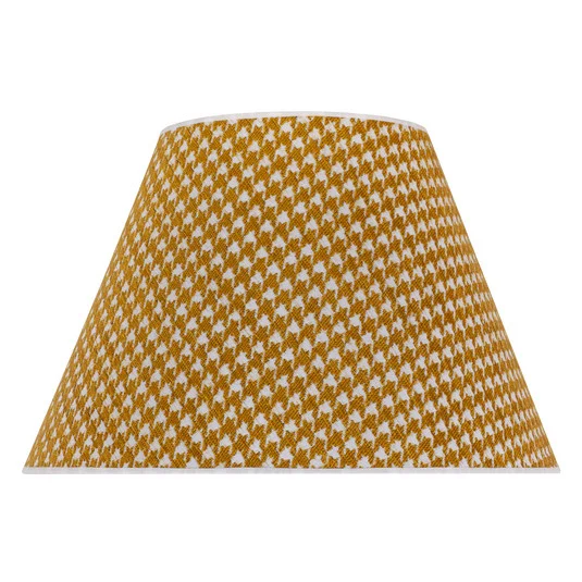 Pantalla de lámpara Sofia 25 cm, estampado de pata de gallo amarillo