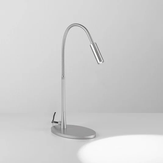 Egger DLS Zooom Lámpara de mesa LED, brazo flexible, color platino