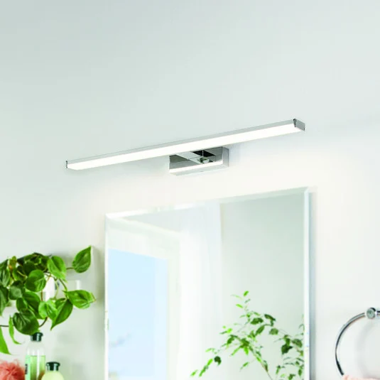 Lámpara espejo LED Pandella 1, cromo 4.000 K, 60cm