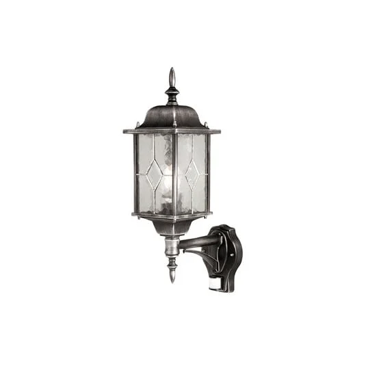 Aplique de exterior Wexford, con sensor, negro/plata, IP44