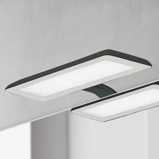 Lámpara de espejo LED Nikita, negro/gris acero