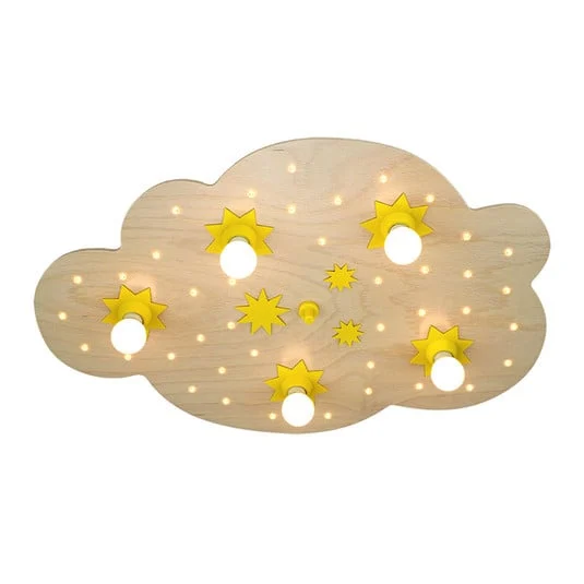 Plafón Nube de estrellas, en haya natural, 75 cm