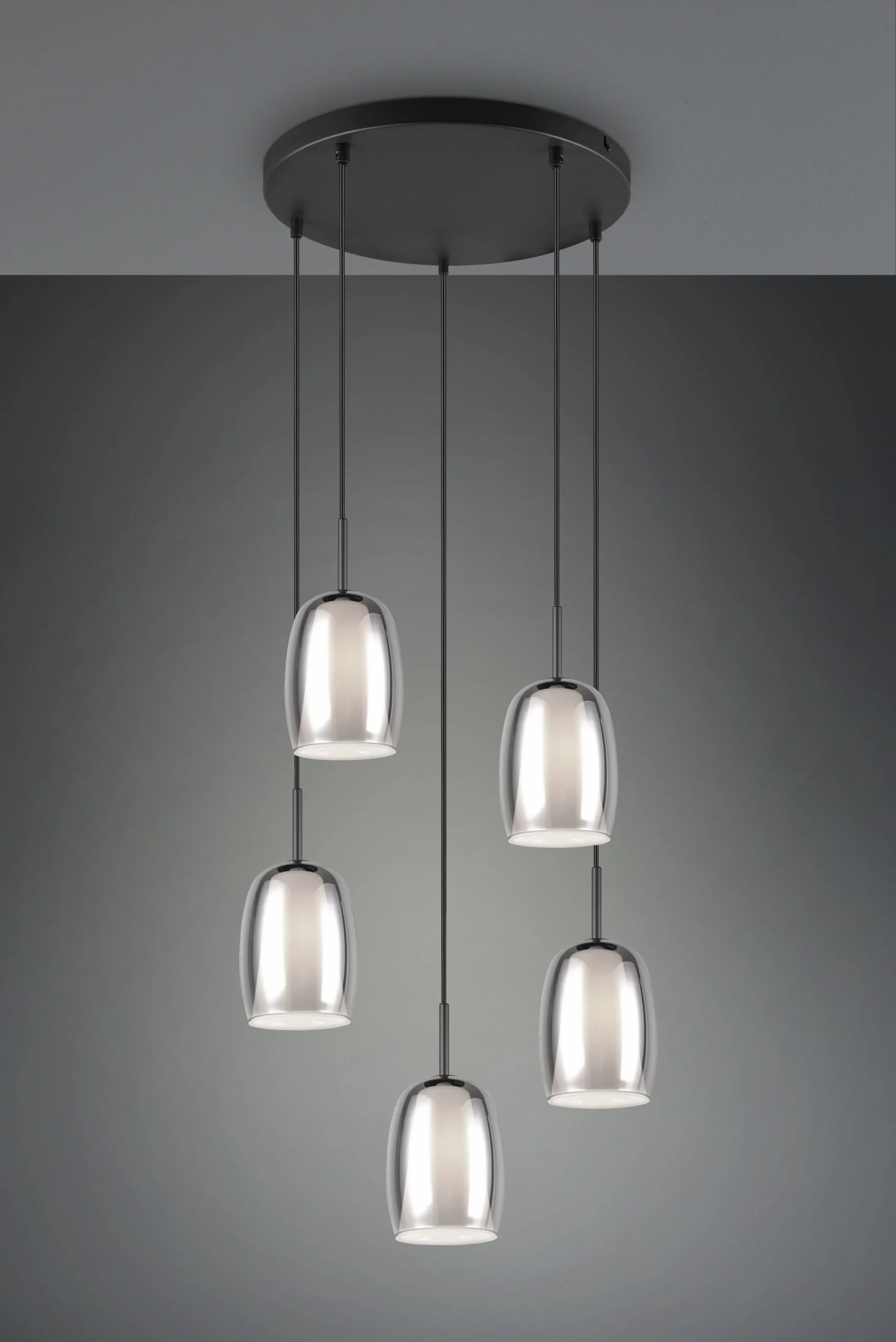 Lámpara de techo colgante Trio Barret LED negro mate 3000K 150cm 3