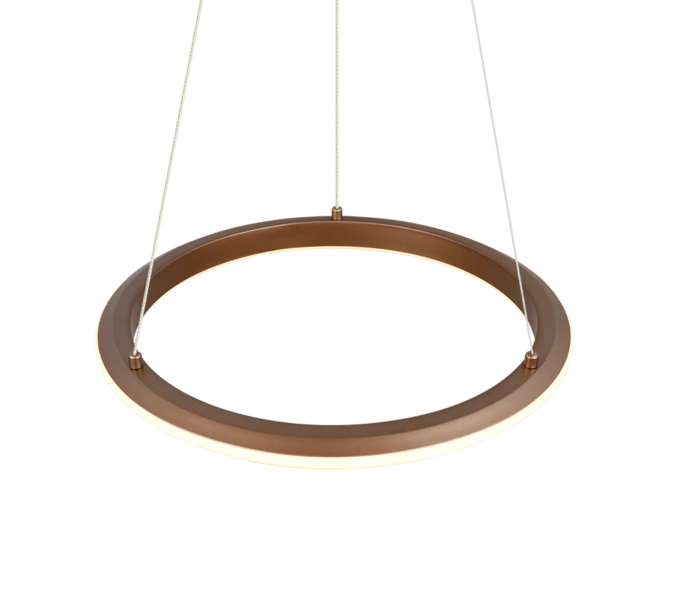 Lámpara de techo colgante Trio Amador LED marrón café 150cm 3
