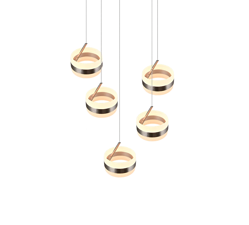 Lámpara de techo colgante Trio Dios LED níquel mate 150cm 3