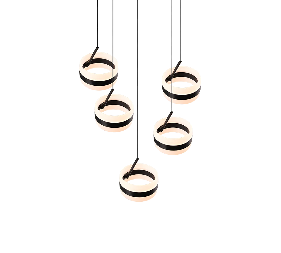 Lámpara de techo colgante Trio Dios LED negro mate 150cm 3