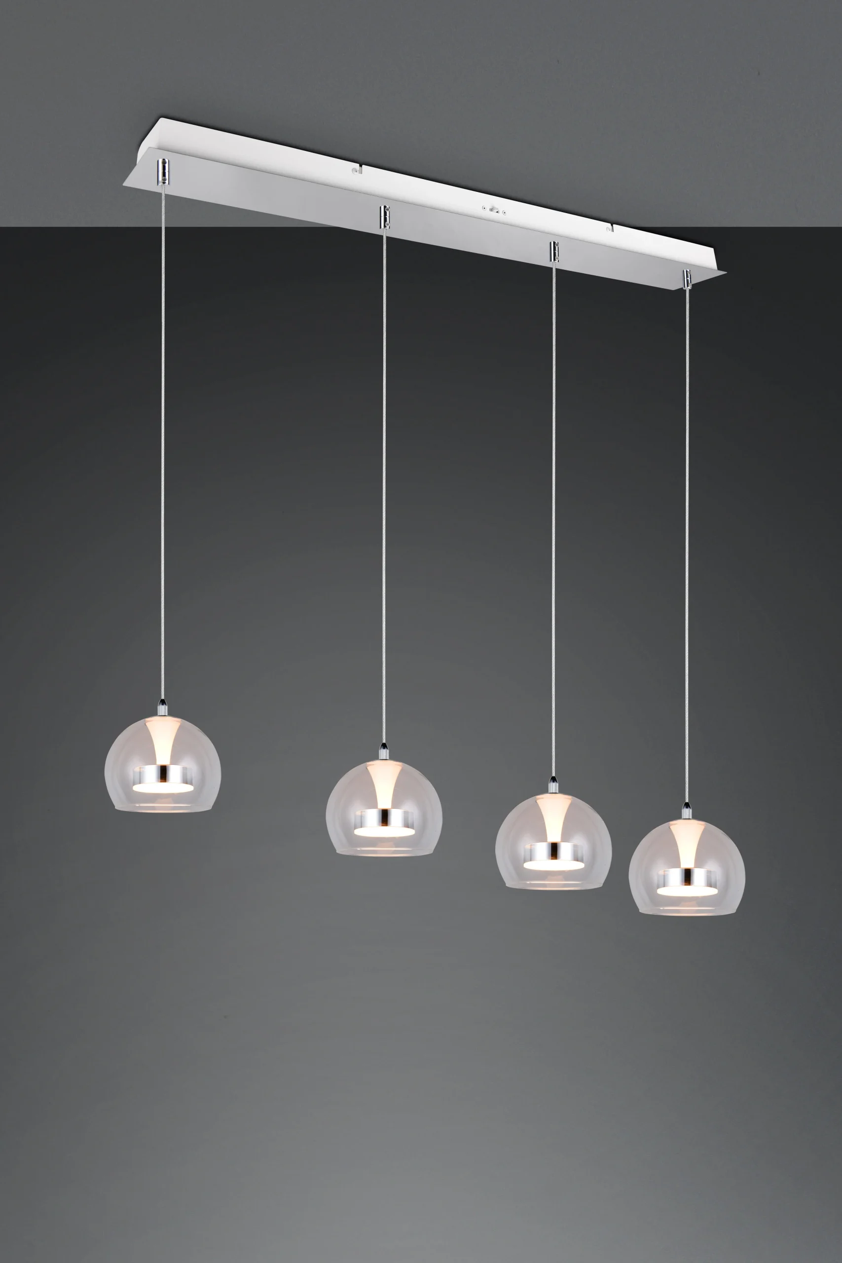 Lámpara de techo colgante Trio Flynt LED cromo 150cm 3