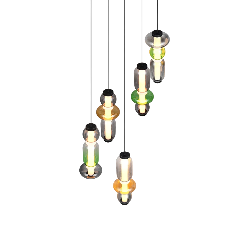 Lámpara de techo colgante Trio Minerva LED multicolor 200cm 3