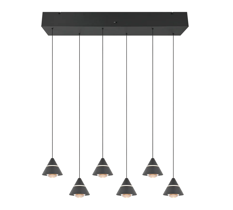 Lámpara de techo colgante Trio Romeo LED negro mate 200cm 3