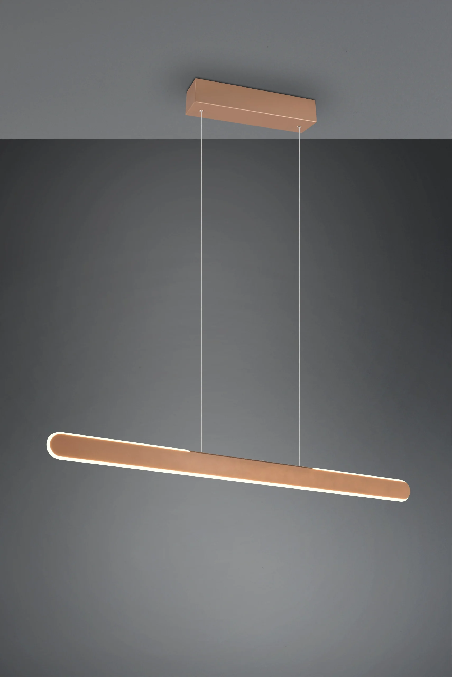 Lámpara de techo colgante Trio Helios LED marrón café táctil CCT 150cm 3