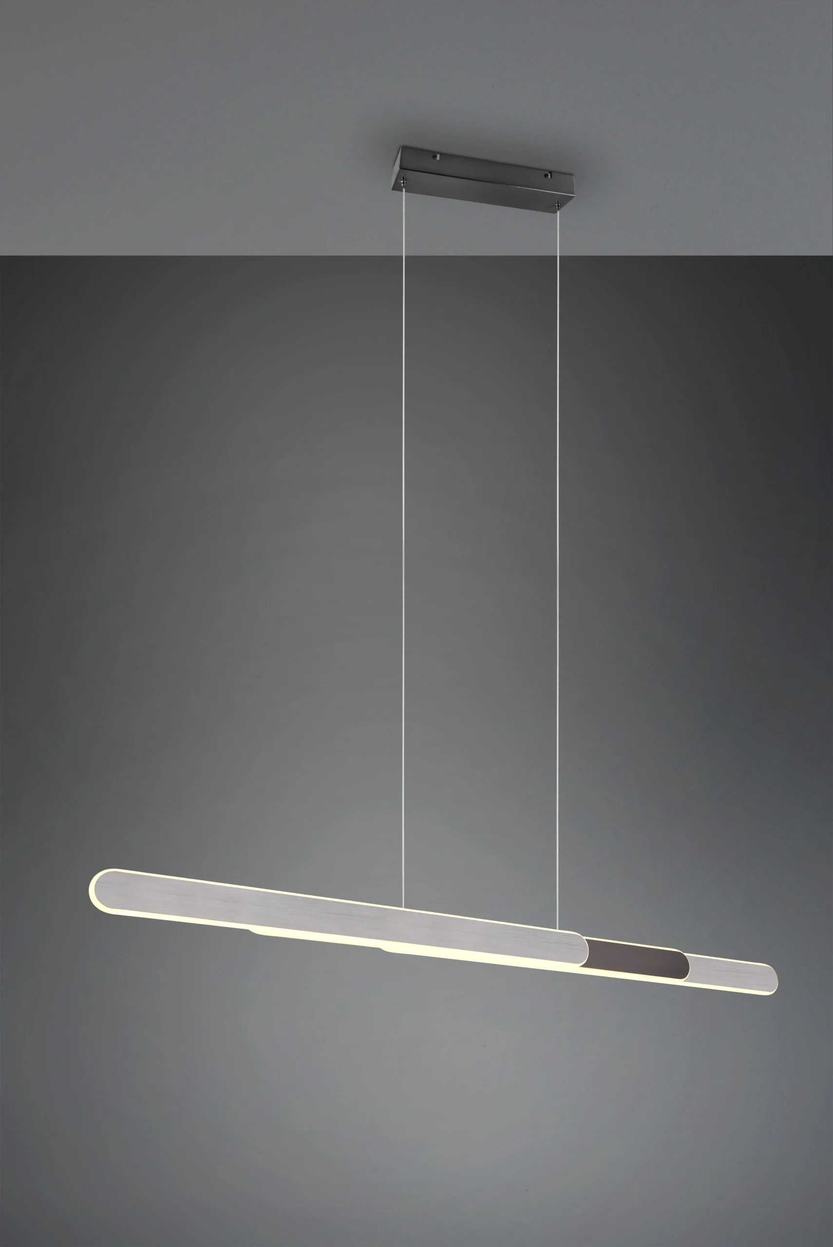 Lámpara de techo colgante Trio Helios LED brushed aluminium táctil CCT 150cm 3