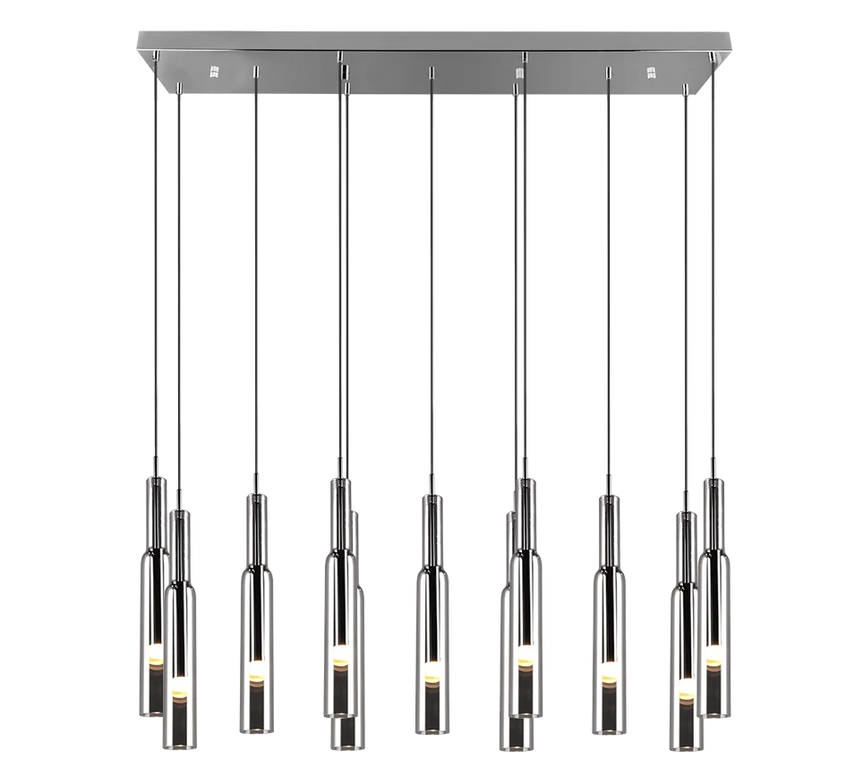 Lámpara de techo colgante Trio Lucent LED cromo 150cm 3