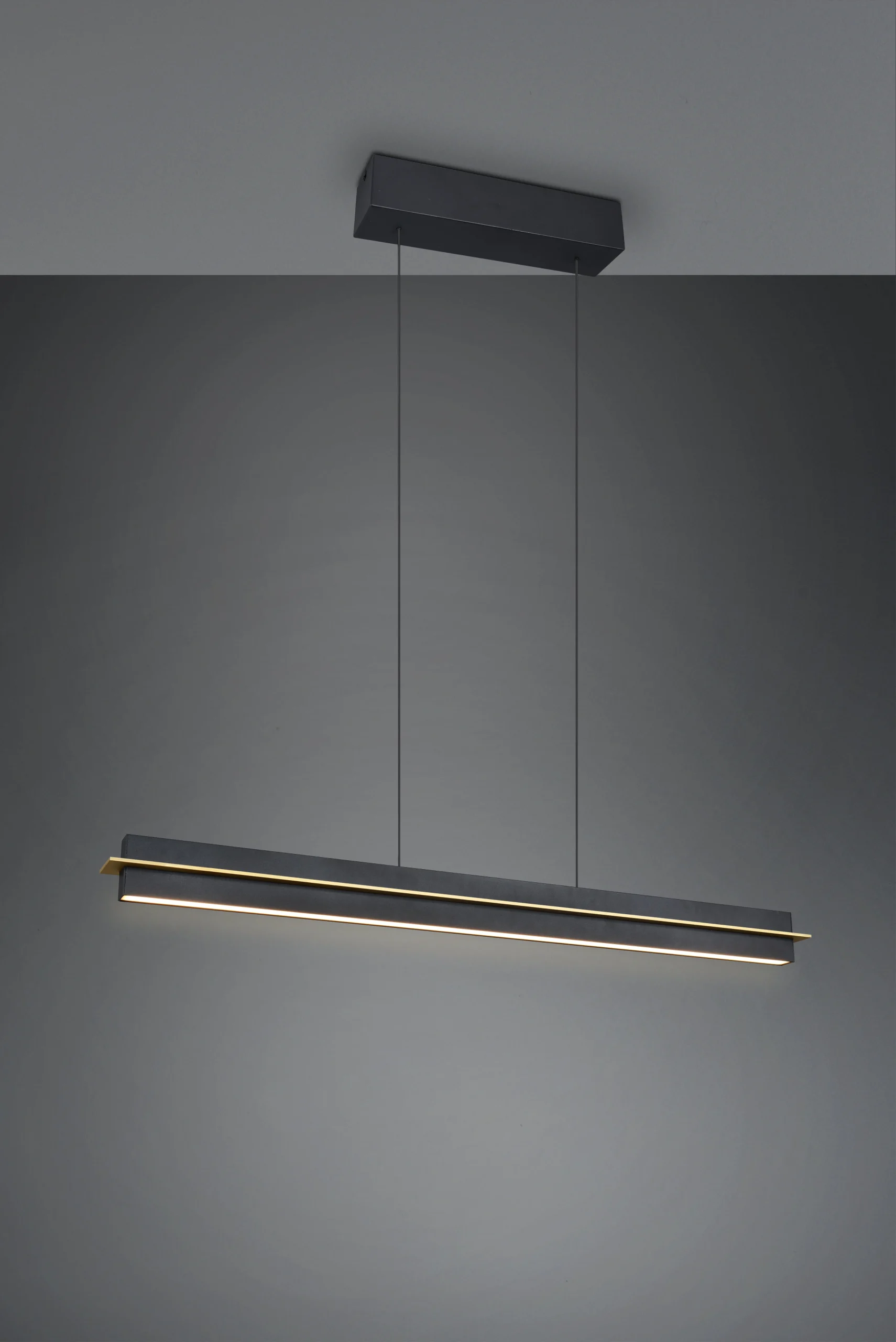 Lámpara de techo colgante Trio Emerson LED negro mate táctil CCT 150cm 3