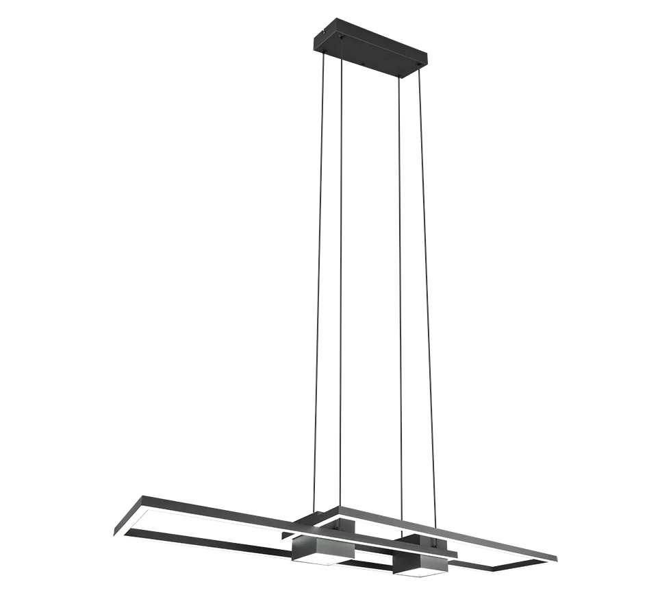 Lámpara de techo colgante Trio Albany LED negro mate CCT 150cm 3