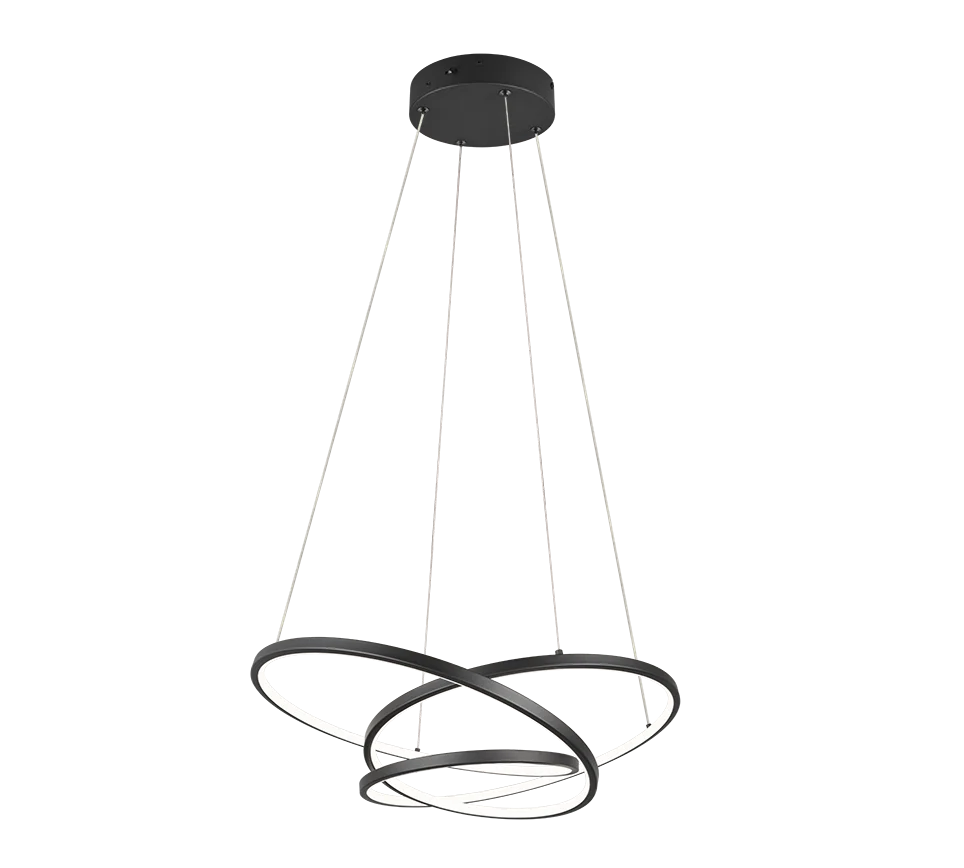 Lámpara de techo colgante Trio Darvin LED negro mate 150cm 3