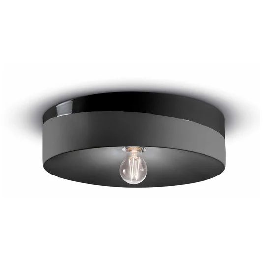 PI plafón, brillante/mate, Ø 40 cm, negro