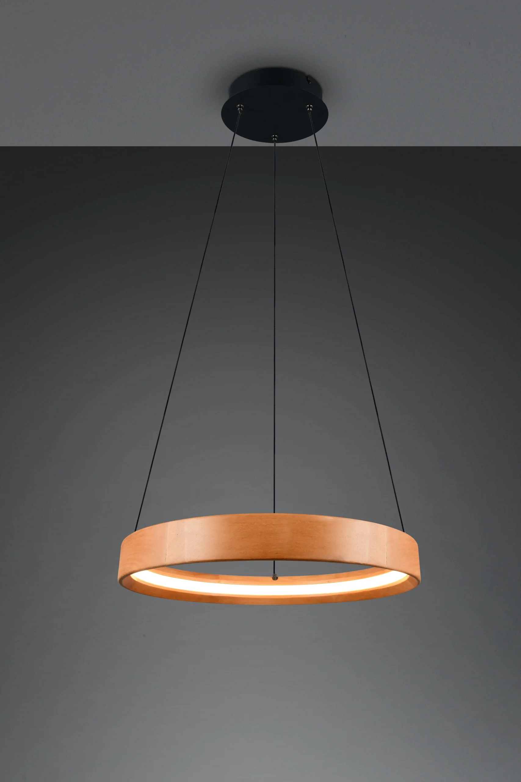 Lámpara de techo colgante Trio Lynwood LED madera 3000K 150cm 3