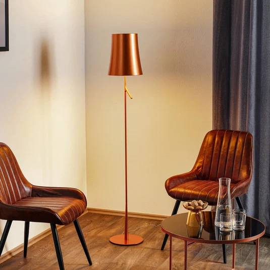 Foscarini Birdie LED Lettura lámpara de pie cobre