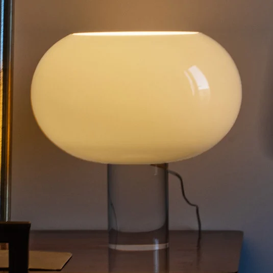 Foscarini lámpara de mesa Buds 2, blanco, vidrio, plástico, E27