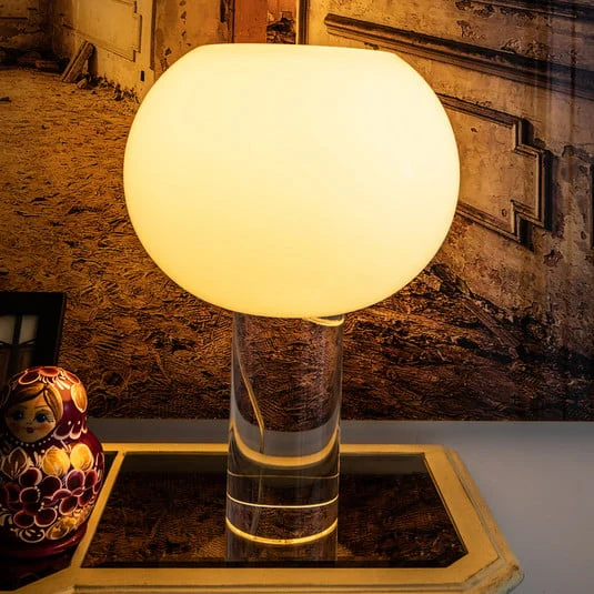 Foscarini lámpara de mesa Buds 3, blanco, vidrio, plástico, E27