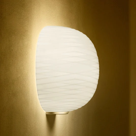 Foscarini Gem semi aplique de vidrio, dorado