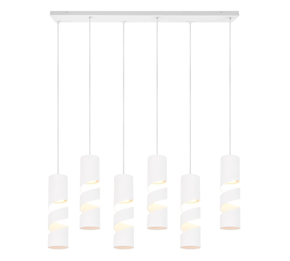 Lámpara de techo colgante Trio Stream LED blanco mate 3000K 150cm 3
