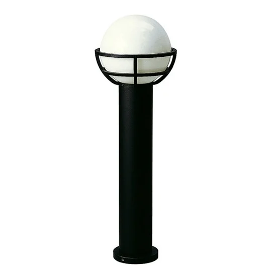 Bolardo luminoso negro, con vidrio opalino