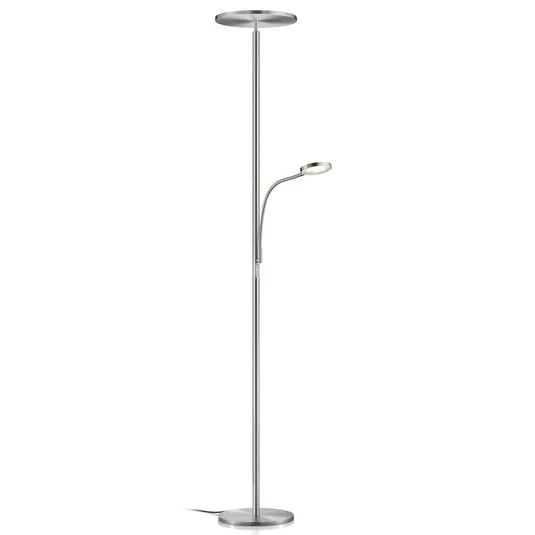 Lámpara LED de pie atenuable Hades con brazo de lectura LED