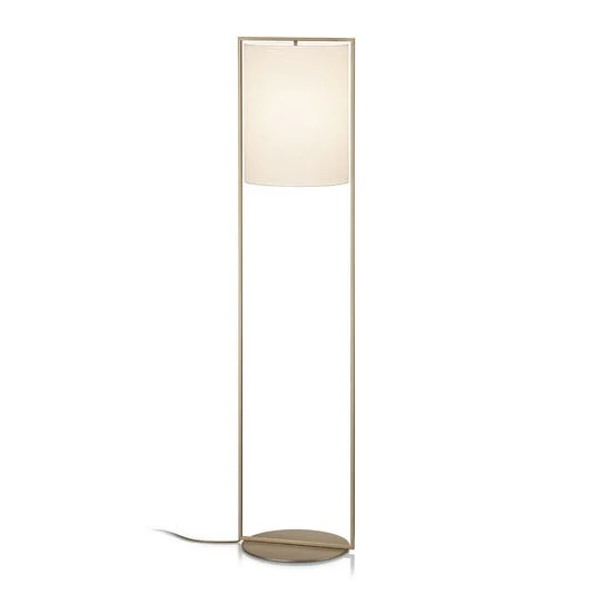 Lámpara pie Alva efecto bronce pantalla blanco dim