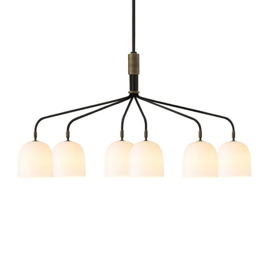 Gubi Lámpara de araña Howard 6 luces 134x73 cm gunmetal/blanco