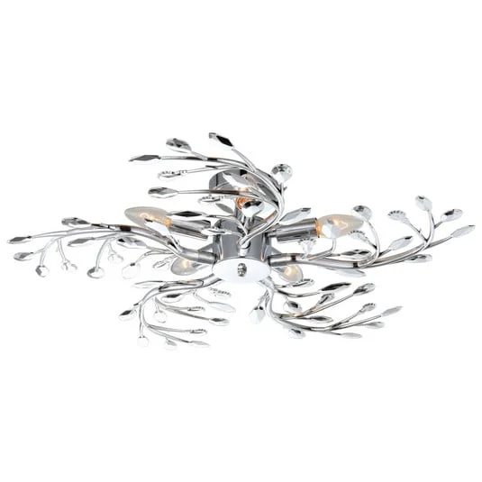 Plafón flash de metal, cromo, Ø 65 cm