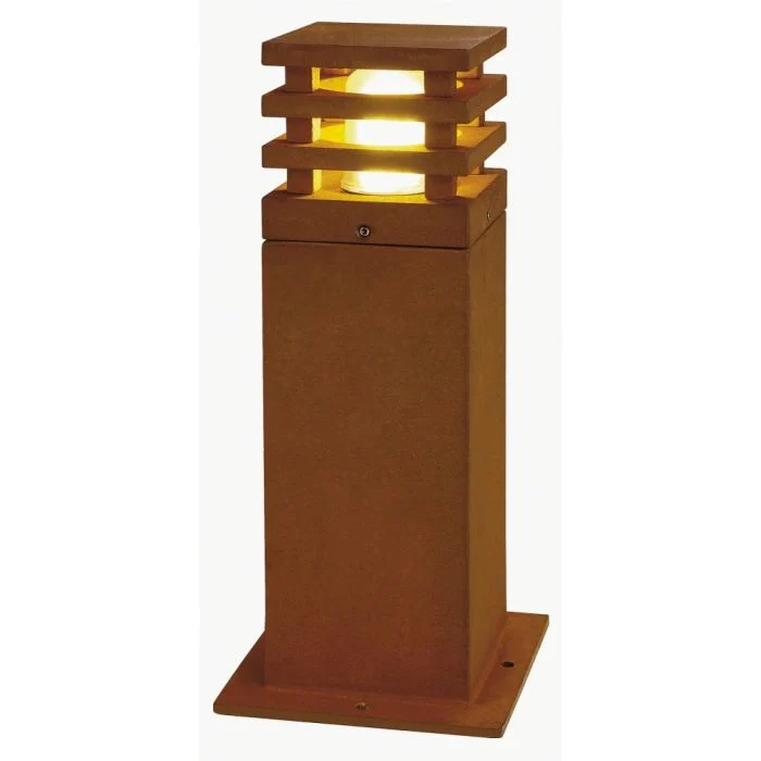 SLV Cuadrado 40 Lámpara de pie Acero Oxidado Cuadrado 9W 90lm - 830 Luz Cálida | Al Aire Libre - IP55