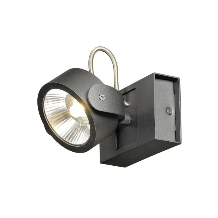 SLV Kalu Solamente Pared y Luz de techo Aluminium Negro 17W 1000lm - 830 Luz Cálida | Regulable
