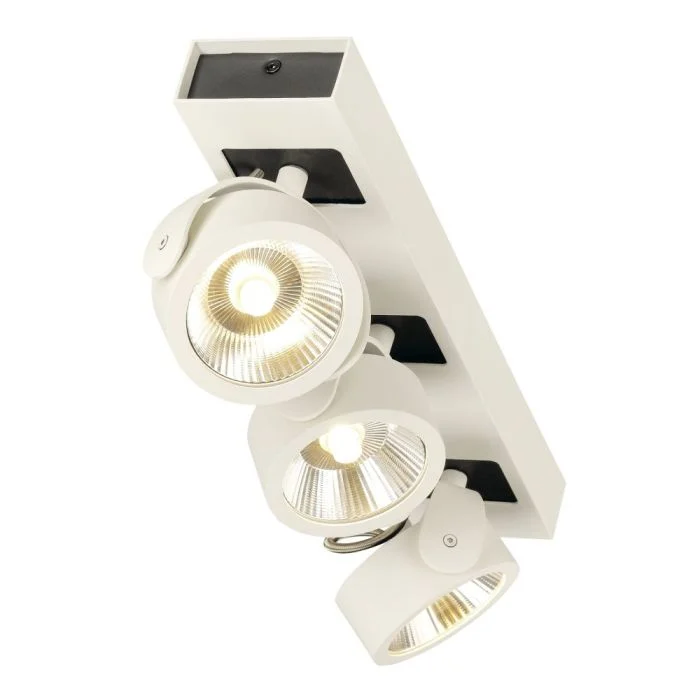 SLV Kalu Triple Pared y Luz de techo Aluminium Blanco 47W 3400lm - 830 Luz Cálida | Regulable