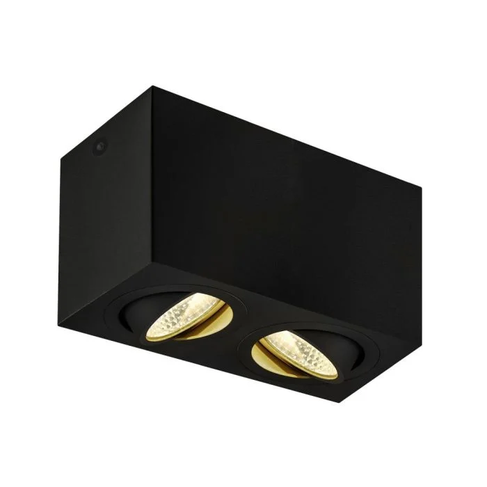 SLV Triledo Doble Luz de techo Aluminium Negro 14W 1300lm 38D - 830 Luz Cálida