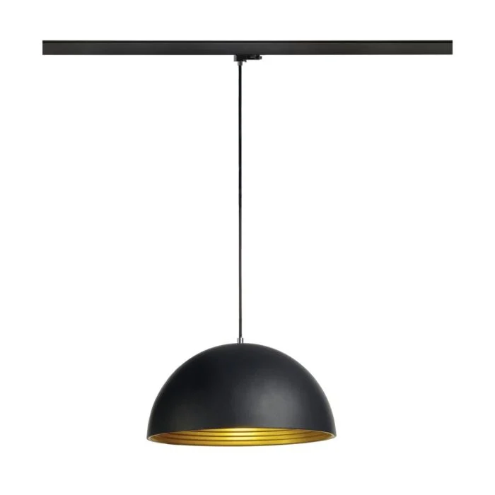SLV Foco de carril Colgante De Luz Forchini M 40 3 Fases Acero Negro | Apta para 1x E27